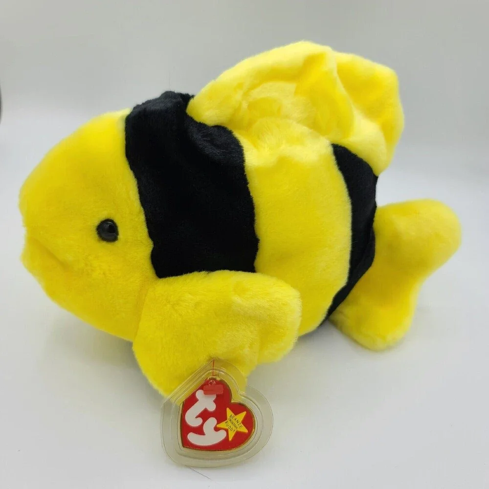 Ty Beanie Buddy Bubbles the Fish Large 10 Inch 1998 Retired Plush Toy